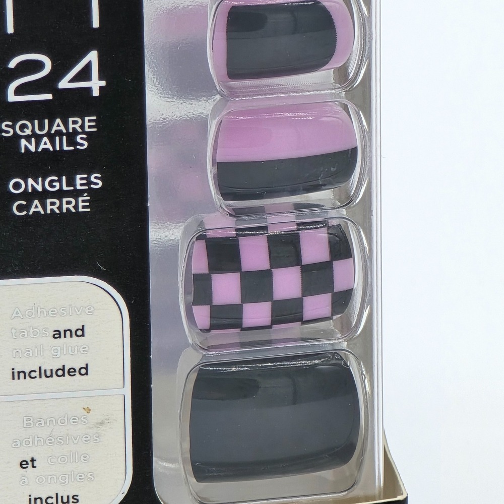 Sally Hansen Salon Effects SQ051 Check Please Square Press On Nails 24 New